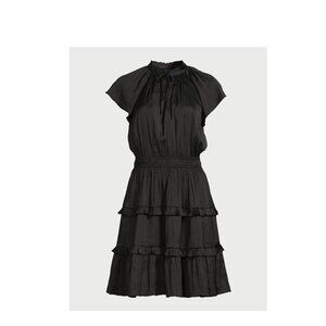 NWT Women’s Satin Mini Ruffle Dress w/ Cap Sleeves – Size XS 0-2 (Scoop)